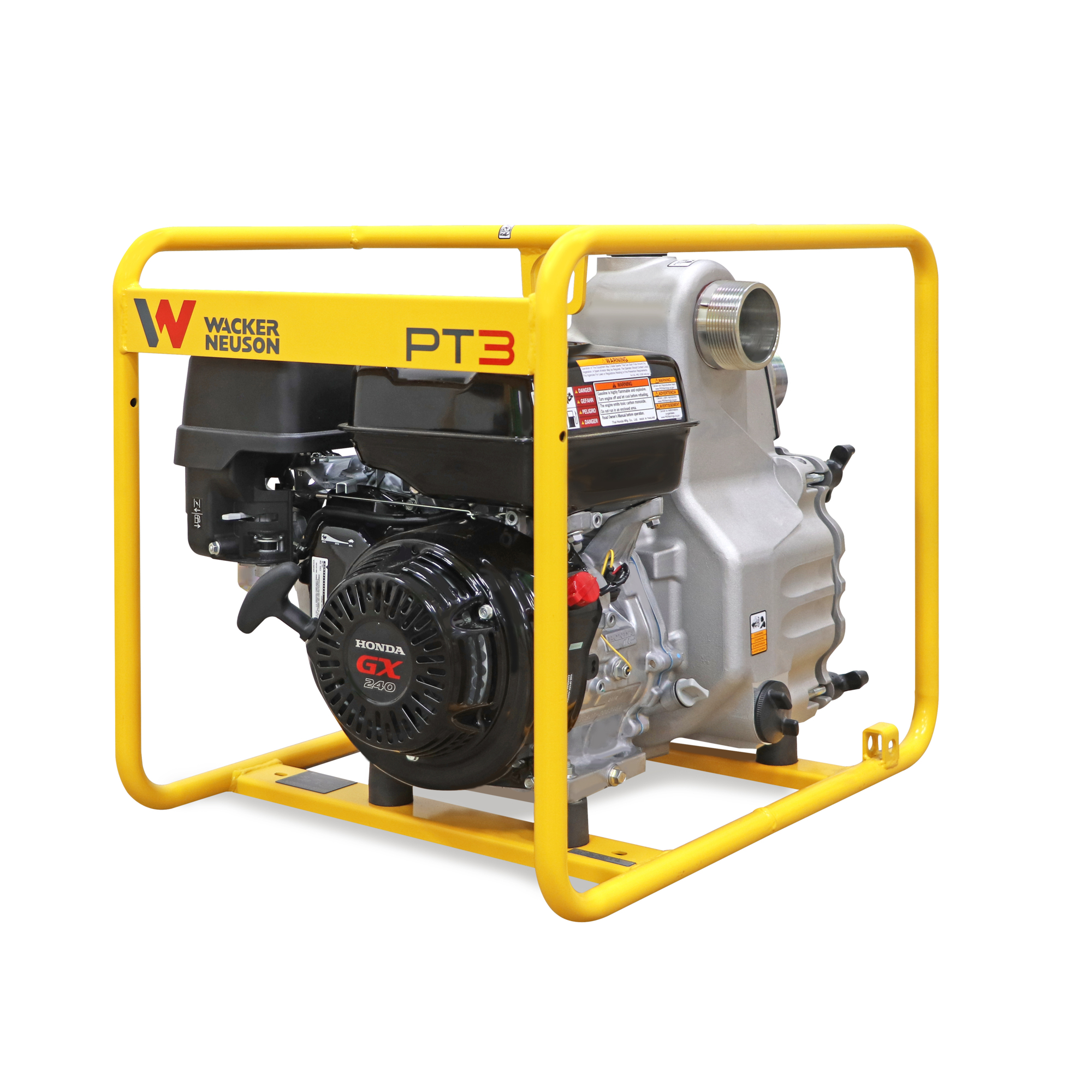 Wacker Neuson, 3in. Centrifugal Trash Pump, Max. Flow 326 GPM, Engine Displacement 500 cc, Model# PT3A